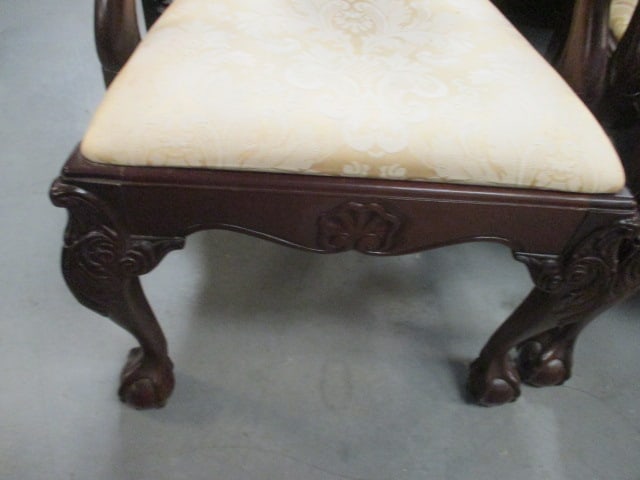 Pair of Bernhardt Flame Mahogany Chippendale Style Arm Chairs - 5