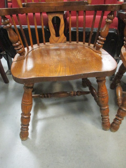 Pair of Oak Windsor Style Arm Chairs - 3