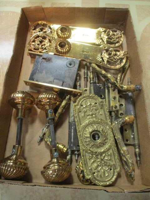 Grouping of Old Ornated Brass Door Hardware (1 of 5)