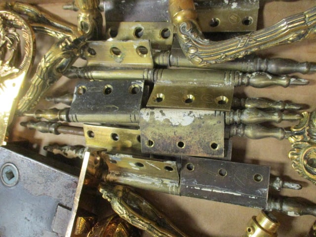 Grouping of Old Ornated Brass Door Hardware - 5