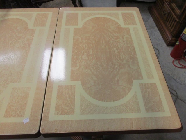 Vintage Draw Leaf Enamel Top Kitchen Table with Drawer - 3