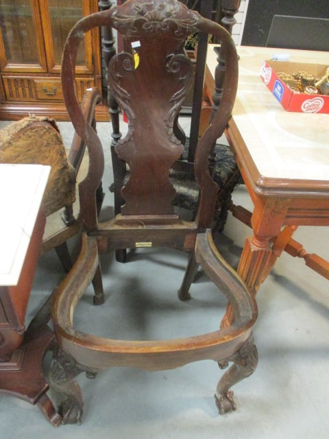 Antique Bartholomew & Fletcher, London Chippendale Carved Mahogany Side Chair (1 of 5)