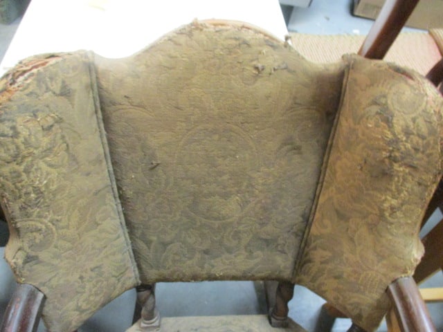 Antique Barley Twist Wing Back Rocking Chair - 2