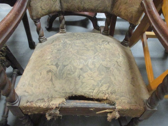 Antique Barley Twist Wing Back Rocking Chair - 4