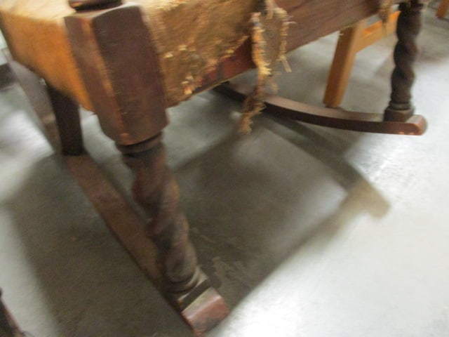 Antique Barley Twist Wing Back Rocking Chair - 5