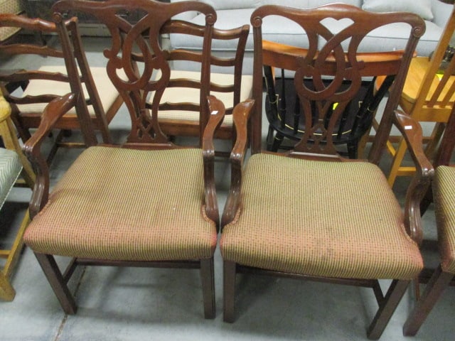 Pair of Mahogany Chippendale Style Armchairs (1 of 5)
