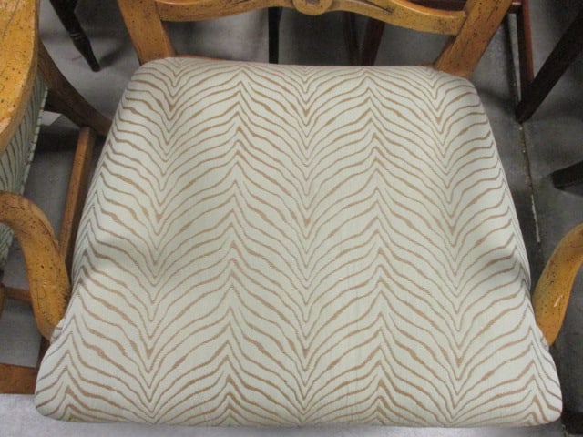Pair of French Country Revival Style Ladderback Arm Chairs - 3