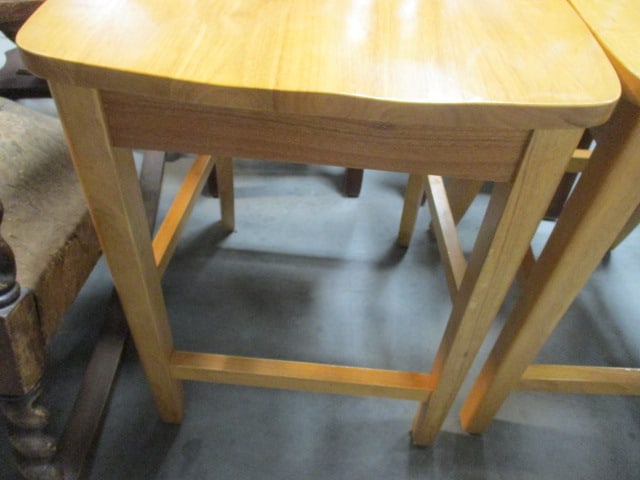Pair of Spindle Back Maple Bar Chairs - 4