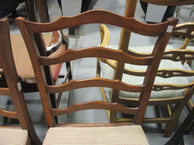 Pair of French Country Revival Style Ladderback Side Chairs - 3