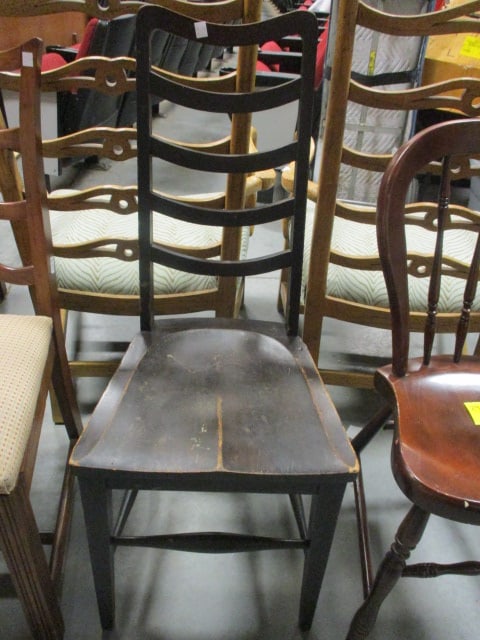 Vintage Ladderback Side Chair: 16"w, some finish wear, Local Pickup Only