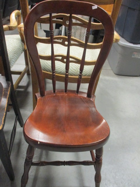 Turned Spindle Back Side Chair: 14 1/2"w, Local Pickup Only