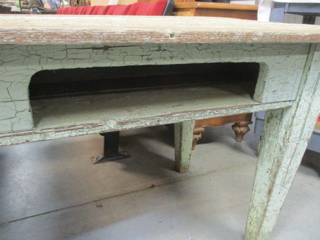 Primitive Painted Farmhouse Table - 4