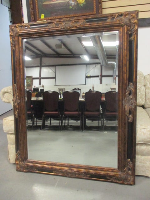 Silverwood Products Black and Gold Beveled Mirror: 40" x 50", Local Pickup Only