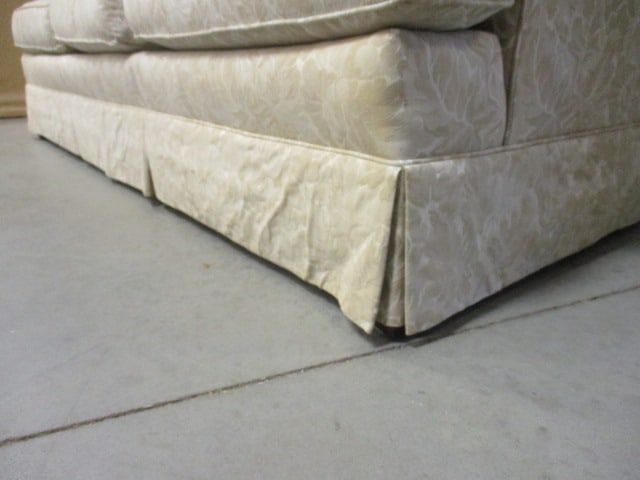 Heritage Ivory Tone on Tone Foliage Pattern Upholstered Rolled Arm Sofa - 10