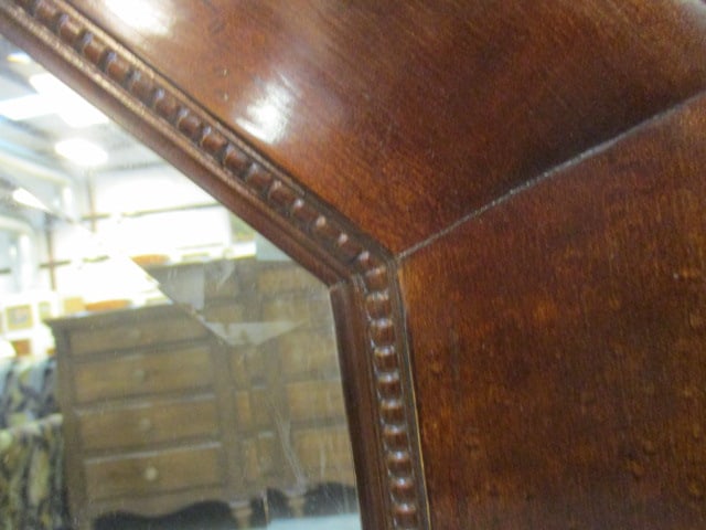 Berhardt Mahogany Beaded Frame with Keystone Crown Beveled Mirror - 5
