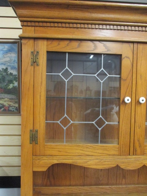 Rex Furniture Co. Rex, Ga. Oak Farmhouse Style 2 Piece China Hutch - 2