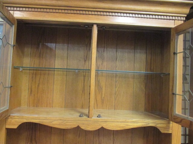 Rex Furniture Co. Rex, Ga. Oak Farmhouse Style 2 Piece China Hutch - 3