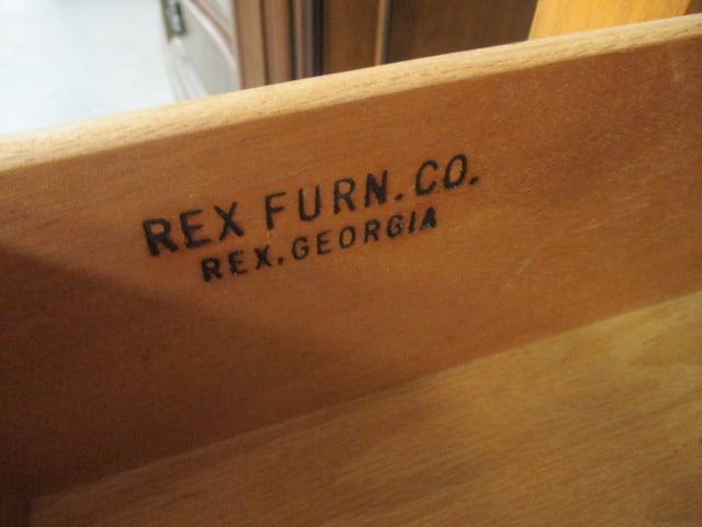 Rex Furniture Co. Rex, Ga. Oak Farmhouse Style 2 Piece China Hutch - 6
