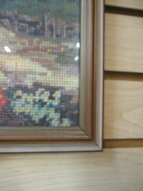 Framed Water Grist Needle Point Panel - 5