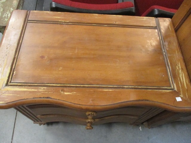 Distressed Finish French Country Style 3 Drawer Nightstand - 2