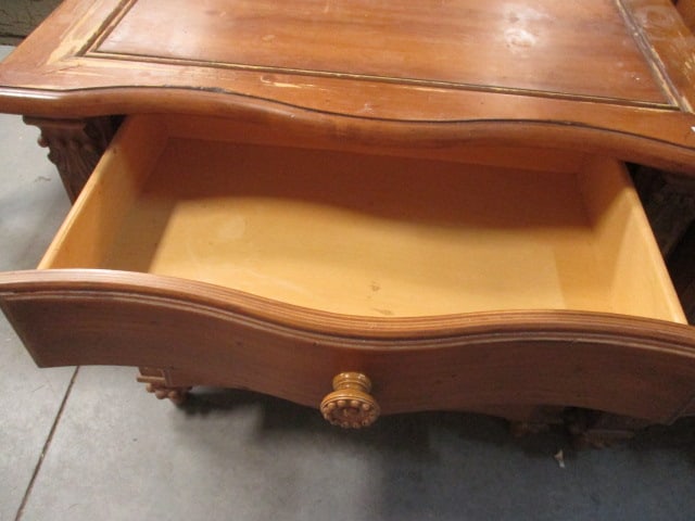 Distressed Finish French Country Style 3 Drawer Nightstand - 6
