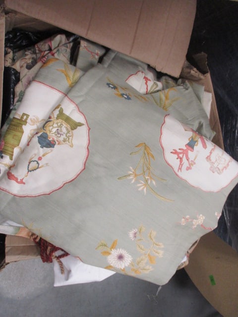 Large Grouping of Custom Drapery Panels, Cover-Up Table Cloths, - 2