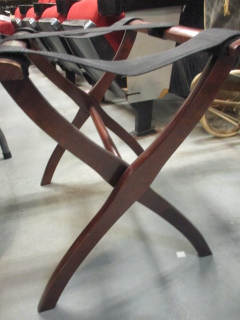 Mahogany Finish Folding Luggage Rack - 3