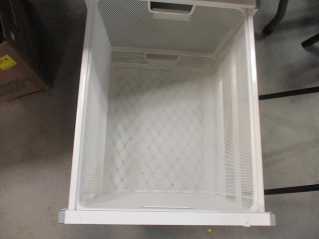 Lifetime Black Adjustable Height Folding Table and White Metal Mesh 3 Drawer - 3