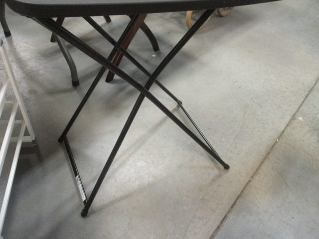 Lifetime Black Adjustable Height Folding Table and White Metal Mesh 3 Drawer - 6