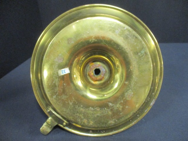 Silverplate and Brass Chamberstick Candle Holders with Candle Snuffers - 9