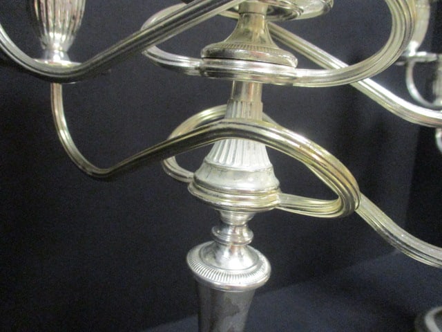 Pair of Silverplate 5 Lite Candelabras - 6