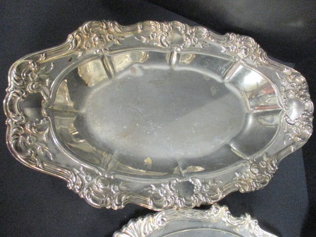 Nice Scalloping Edge Silverplate Trays and Serving Dishes - 2