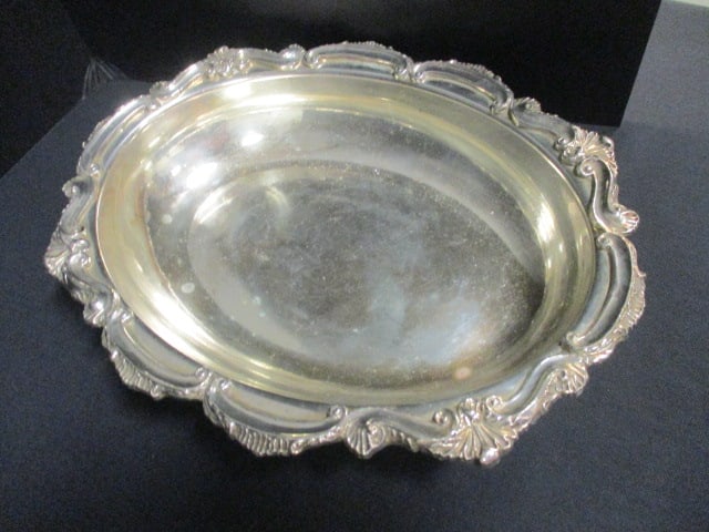 Nice Scalloping Edge Silverplate Trays and Serving Dishes - 7