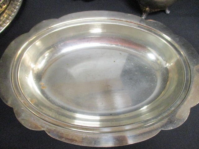 Silverplate Creamer and Sugar, Trays, Covered Dish and Serving Utensils - 15