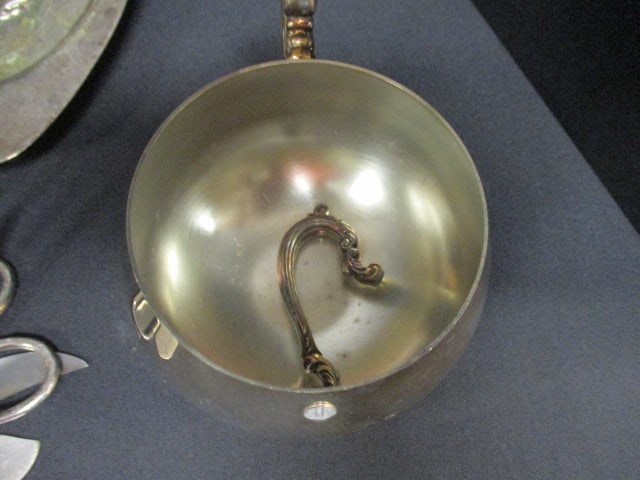 Silverplate Creamer and Sugar, Trays, Covered Dish and Serving Utensils - 4