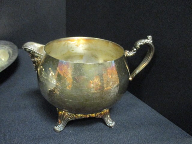 Silverplate Creamer and Sugar, Trays, Covered Dish and Serving Utensils - 5