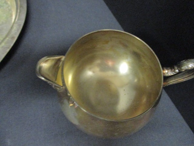 Silverplate Creamer and Sugar, Trays, Covered Dish and Serving Utensils - 6