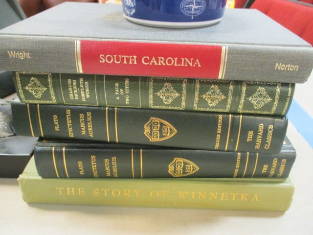 Woven Planter and Compote, Travel and Cookbooks, Metal Stand, Hole Punch and Tree Stand - 5
