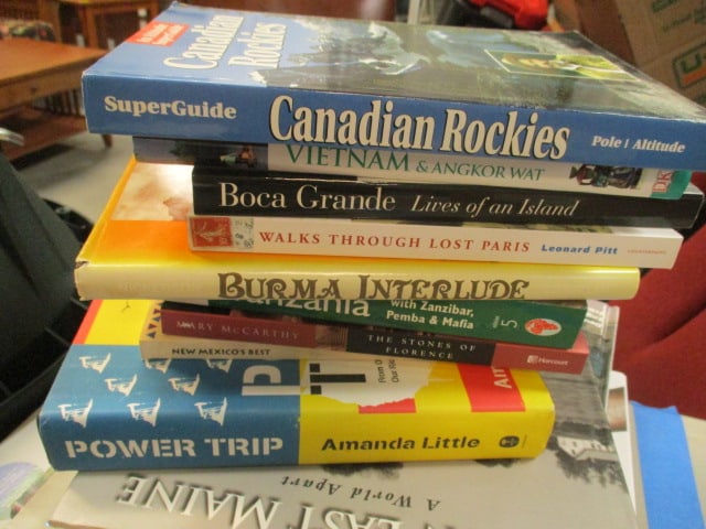 Woven Planter and Compote, Travel and Cookbooks, Metal Stand, Hole Punch and Tree Stand - 6
