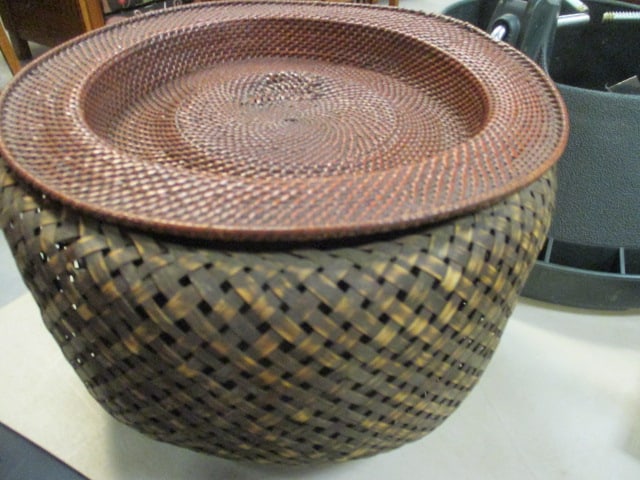 Woven Planter and Compote, Travel and Cookbooks, Metal Stand, Hole Punch and Tree Stand - 9