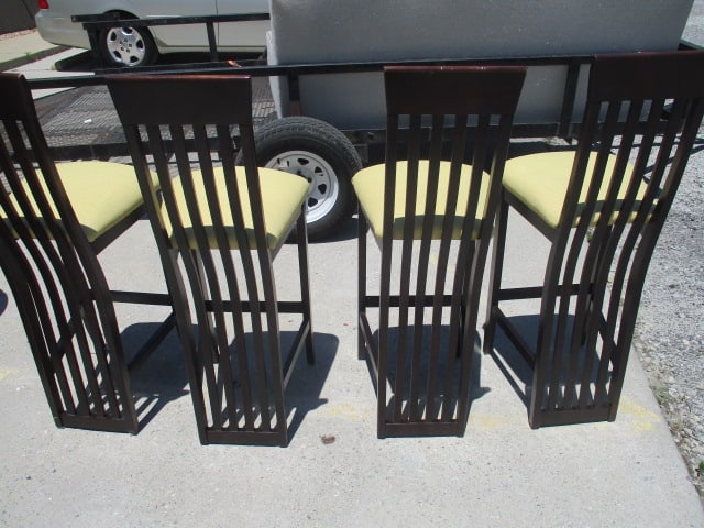 Four Lundberg Slat Back Bar Chairs - 4