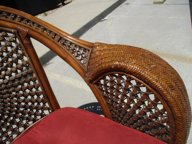 Ratan Love Seat and Coffee Table with Woven Sunburst Design - 4