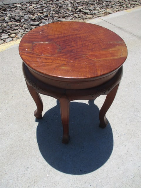 Round Wood Side Table (1 of 3)