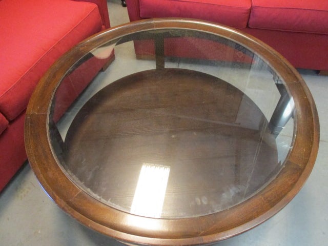 Glass Top Round Tiered Coffee Table - 3