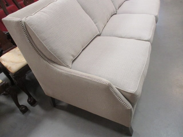 Robin Bruce Grey Upholster Sofa with Nail Head Accents - 2