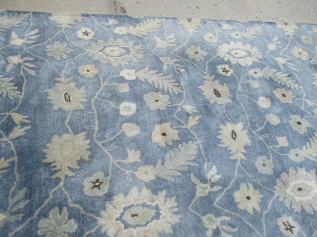 Jaipur Azure Blue Artisan Hand Tufted Blended New Zealand Wool Area Rug - 3