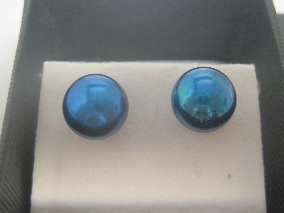 Blue Honora Pearl Stud Earrings - 2