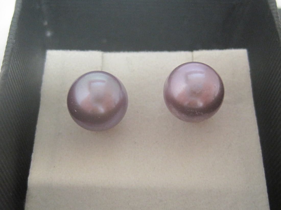Purple Honora Pearl Stud Earrings - 2