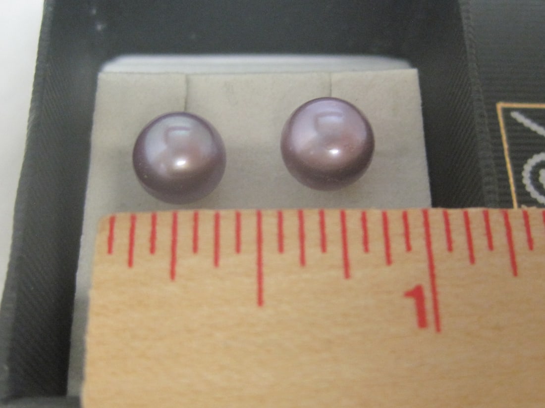 Purple Honora Pearl Stud Earrings - 3