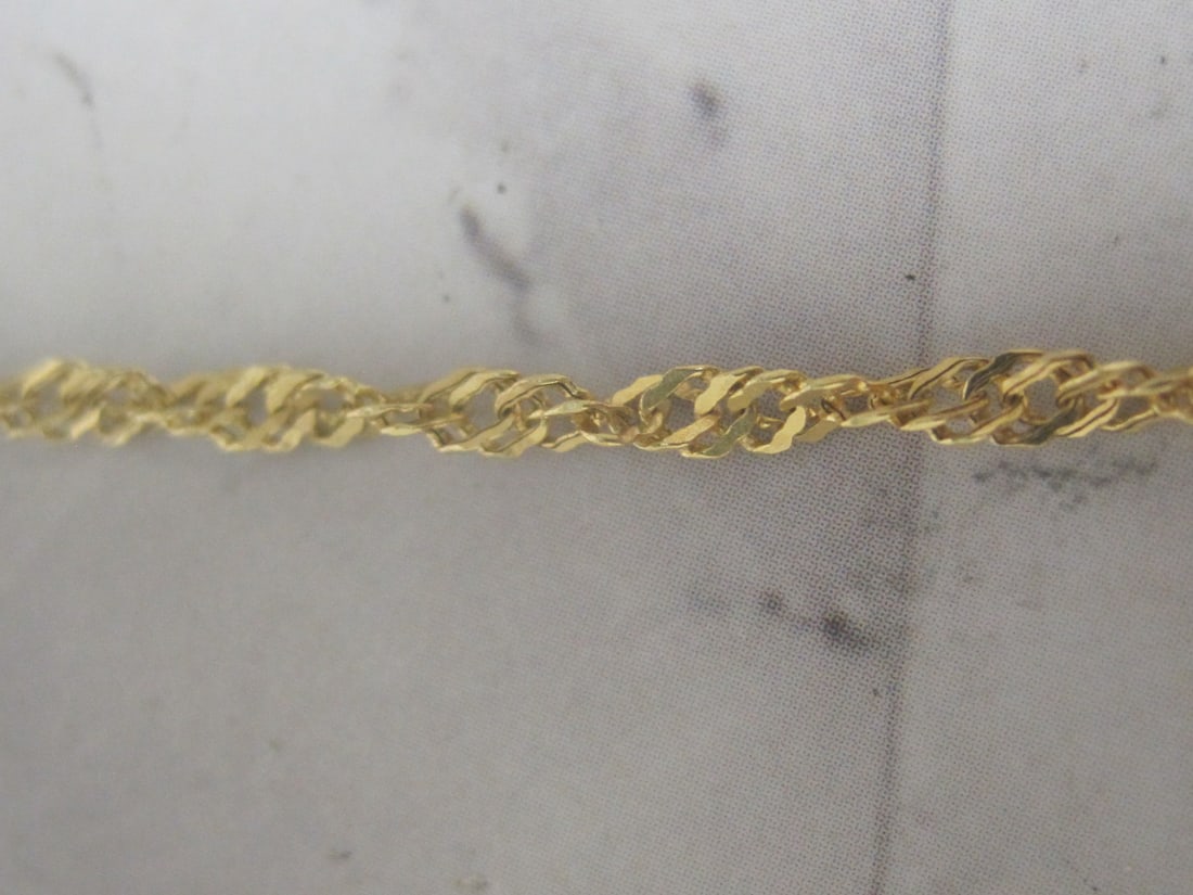 14k Gold Frog Pendant on 24" 14k Gold Rope Chain - 6